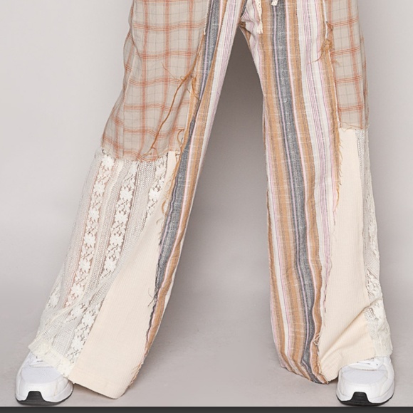 POL 💚 454 POL Plaid with Lace Detail Knit Pants SR21A - Picture 8 of 8